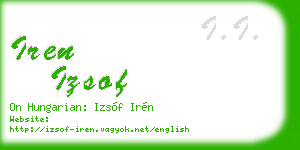 iren izsof business card